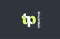 green letter tp t p combination logo icon company design joint j