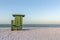 Green Lifeguard Tower on an Early Morning Beach