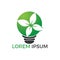 Green light bulb plant symbol logo vector. Logo of green energy.