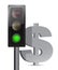 Green light on dollar concept