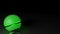 Green lighted technological globe on black background - 3D rendering illustration