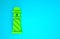 Green Lighthouse icon isolated on blue background. Minimalism concept. 3d illustration 3D render