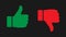 Green like red dislike thumb icon