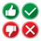 Green like red dislike thumb symbol buttons