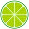 Green lime slice citrus fruit cut section