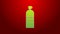 Green line Aqualung icon isolated on red background. Oxygen tank for diver. Diving equipment. Extreme sport. Diving