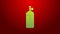 Green line Aqualung icon isolated on red background. Oxygen tank for diver. Diving equipment. Extreme sport. Diving