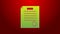 Green line The arrest warrant icon isolated on red background. Warrant, police report, subpoena. Justice concept. 4K