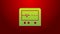 Green line Beat dead in monitor icon isolated on red background. ECG showing death. 4K Video motion graphic animation