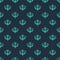 Green line Chandelier icon isolated seamless pattern on blue background. Vector