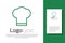 Green line Chef hat icon isolated on white background. Cooking symbol. Cooks hat. Logo design template element. Vector