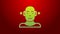 Green line Deafness icon isolated on red background. Deaf symbol. Hearing impairment. 4K Video motion graphic animation