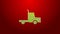 Green line Delivery cargo truck vehicle icon isolated on red background. 4K Video motion graphic animation