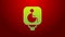 Green line Disabled wheelchair icon isolated on red background. Disabled handicap sign. 4K Video motion graphic