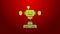 Green line Disassembled robot icon isolated on red background. Artificial intelligence, machine learning, cloud