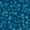 Green line Dragonfly icon isolated seamless pattern on blue background. Vector