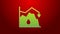 Green line Drop in crude oil price icon isolated on red background. Oil industry crisis concept. 4K Video motion graphic