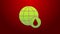 Green line Earth planet in water drop icon isolated on red background. World globe. Saving water and world environmental