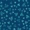 Green line Egypt pyramids icon isolated seamless pattern on blue background. Symbol of ancient Egypt. Vector