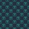Green line Fahrenheit icon isolated seamless pattern on blue background. Vector