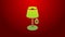 Green line Floor lamp icon isolated on red background. 4K Video motion graphic animation