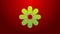 Green line Flower icon isolated on red background. 8 March. International Happy Women Day. 4K Video motion graphic