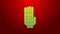 Green line Garden gloves icon isolated on red background. Rubber gauntlets sign. Farming hand protection, gloves safety