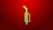 Green line Gasoline pump nozzle icon isolated on red background. Fuel pump petrol station. Refuel service sign. Gas