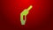 Green line Gasoline pump nozzle icon isolated on red background. Fuel pump petrol station. Refuel service sign. Gas