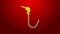 Green line Gasoline pump nozzle icon isolated on red background. Fuel pump petrol station. Refuel service sign. Gas