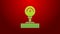 Green line Gauge scale icon isolated on red background. Satisfaction, temperature, manometer, risk, rating, performance