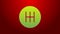 Green line Gear shifter icon isolated on red background. Transmission icon. 4K Video motion graphic animation