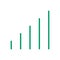 Green line graph symbol for icon, simple line bar chart, icon signal for data ux ui website or mobile application, signal graph