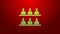 Green line Jurors icon isolated on red background. 4K Video motion graphic animation