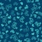 Green line Leader of a team of executives icon isolated seamless pattern on blue background. Vector