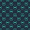 Green line Level game icon isolated seamless pattern on blue background. Vector