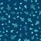Green line Lupine flower icon isolated seamless pattern on blue background. Vector