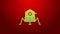 Green line Mars rover icon isolated on red background. Space rover. Moonwalker sign. Apparatus for studying planets