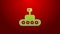 Green line Mars rover icon isolated on red background. Space rover. Moonwalker sign. Apparatus for studying planets