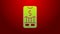 Green line Mobile stock trading concept icon isolated on red background. Online trading, stock market analysis, business