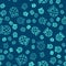 Green line Montreal Biosphere icon isolated seamless pattern on blue background. Vector