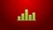 Green line Music equalizer icon isolated on red background. Sound wave. Audio digital equalizer technology, console