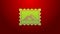 Green line Postal stamp and Egypt pyramids icon isolated on red background. 4K Video motion graphic animation