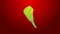 Green line Rib eye steak icon isolated on red background. Steak tomahawk. Piece of meat. 4K Video motion graphic