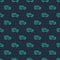 Green line Safari car icon isolated seamless pattern on blue background. Vector