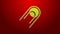 Green line Satellite icon isolated on red background. 4K Video motion graphic animation