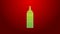 Green line Sauce bottle icon isolated on red background. Ketchup, mustard and mayonnaise bottles with sauce for fast