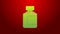 Green line Sauce bottle icon isolated on red background. Ketchup, mustard and mayonnaise bottles with sauce for fast