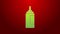 Green line Sauce bottle icon isolated on red background. Ketchup, mustard and mayonnaise bottles with sauce for fast