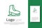 Green line Skates icon isolated on white background. Ice skate shoes icon. Sport boots with blades. Logo design template